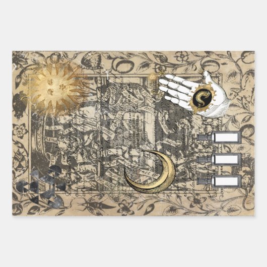 Halloween Witchcraft Medical  Ephemera Inpakpapier Vel (Voorkant 2)