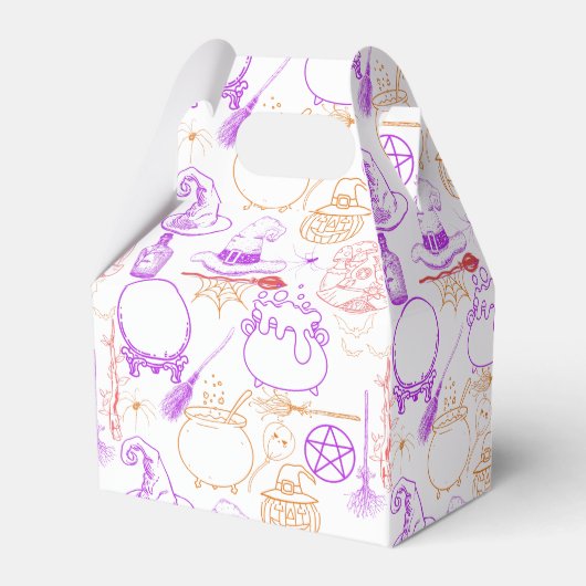 Halloween Witchcraft Patroon Neon 01 Bedankdoosjes (Achterkant)