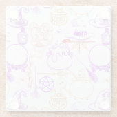 Halloween Witchcraft Patroon Neon 01 Glazen Onderzetter (Achterkant)