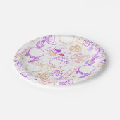 Halloween Witchcraft Patroon Neon 01 Papieren Bordje (Gekanteld)