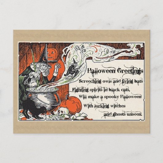Halloween Witchery briefkaarten, Halloween Briefka Briefkaart (Voorkant)