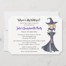 Halloween Witches Bachelorette Party Kaart