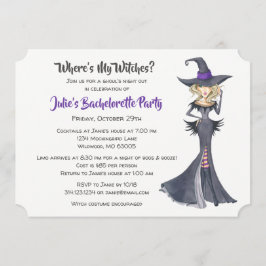 Halloween Witches Bachelorette Party Kaart