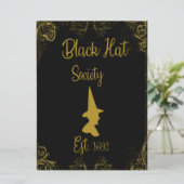 Halloween Witches Ball Black Pet Society Invitatio Kaart (Staand voorkant)