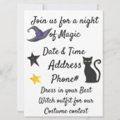 Halloween Witches Ball Black Pet Society Invitatio Kaart (Achterkant)