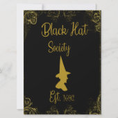 Halloween Witches Ball Black Pet Society Invitatio Kaart (Voorkant)