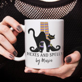 Halloween Witches Black Cat Cute Script Coffe Koffiemok
