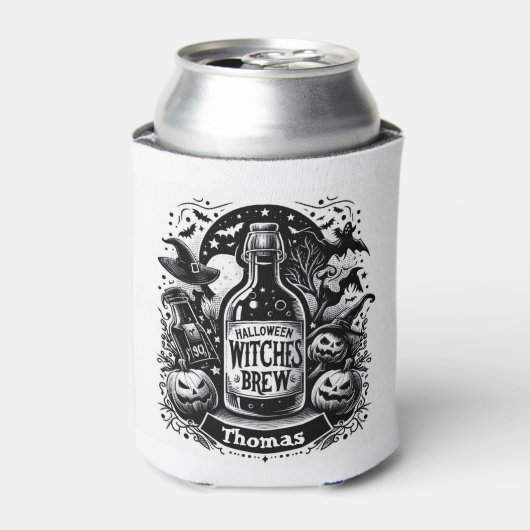 Halloween Witches Brew Gepersonaliseerd Blikjeskoeler (Blikje Voorkant)