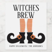 Halloween Witches Brew Gepersonaliseerd Wijn Etiket (Enkel label)
