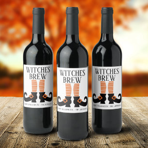 Halloween Witches Brew Gepersonaliseerd Wijn Etiket