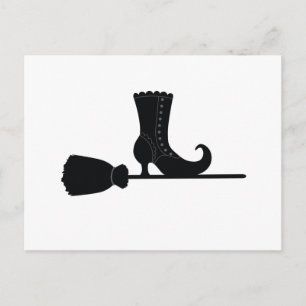 Halloween Witches Broom Briefkaart