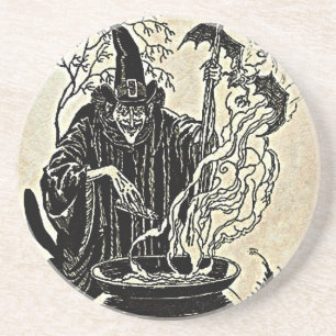 Halloween Witches Cauldron Zandsteen Onderzetter