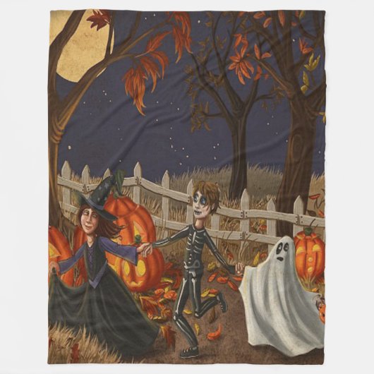 Halloween Witches Ghouls and Ghosts Oh Mijn Fleece Deken (Voorkant)