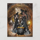 Halloween Witches in Black Briefkaart (Voorkant)