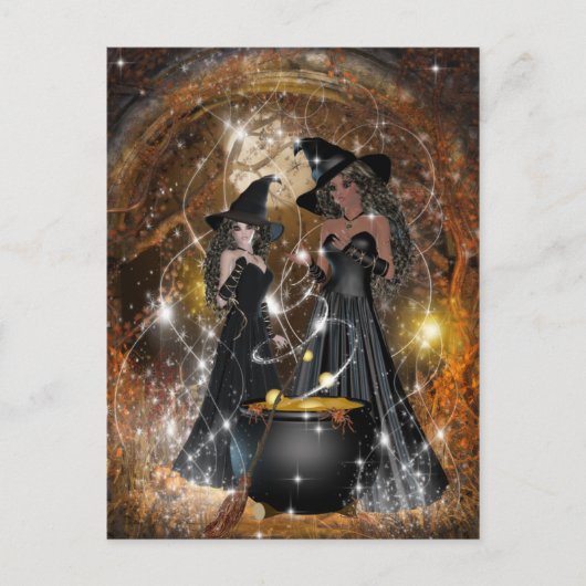 Halloween Witches in Black Briefkaart (Voorkant)