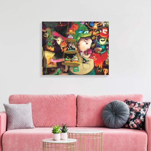 Halloween Witches Kitchen Canvas Afdruk (Insitu (Woonkamer))