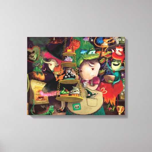 Halloween Witches Kitchen Canvas Afdruk (Voorkant)