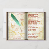 Halloween Witches Magic Spell Book Eyeball Party Kaart (Achterkant)