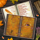 Halloween Witches Magic Spell Book Spooky Party Kaart