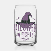 Halloween Witches Night Glass - Spooky Paarse Blikvorm Glas (Voorkant)
