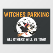 Halloween Witches Parking Humor Raamsticker (Vel)