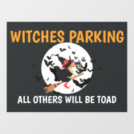 Halloween Witches Parking Humor Raamsticker