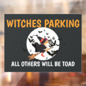 Halloween Witches Parking Humor Raamsticker (Vel 2)