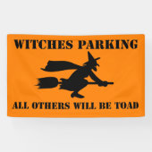 Halloween Witches Parking Humor Spandoek (Horizontaal)