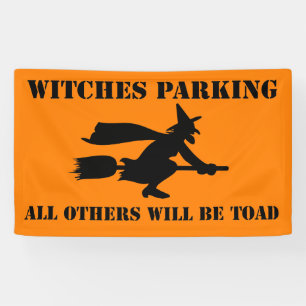 Halloween Witches Parking Humor Spandoek