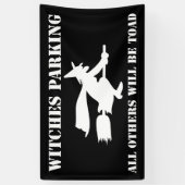 Halloween Witches Parking Humor Spandoek (Verticaal)