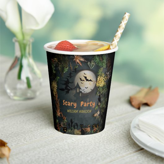Halloween Witches Party Night Planner Uitnodiging Papieren Bekers (Insitu)