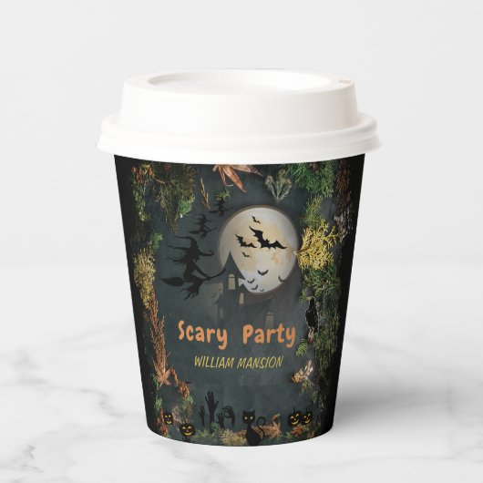 Halloween Witches Party Night Planner Uitnodiging Papieren Bekers (Voorkant)