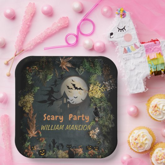 Halloween Witches Party Night Planner Uitnodiging Papieren Bordje (Feest)