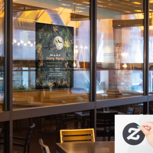 Halloween Witches Party Night Planner Uitnodiging Raamsticker (Restaurant Raam)