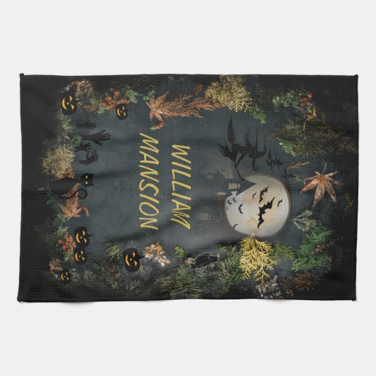 Halloween Witches Party Night Planner Uitnodiging Theedoek (Horizontaal)