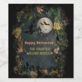 Halloween Witches Party Night Planner Uitnodiging Wijn Etiket (Enkel label)
