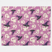Halloween Witches Petten, Skulls en Botten Fleece Deken (Voorkant (Horizontaal))