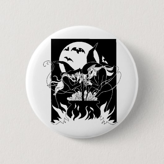 Halloween Witches Ronde Button 5,7 Cm (Voorkant)