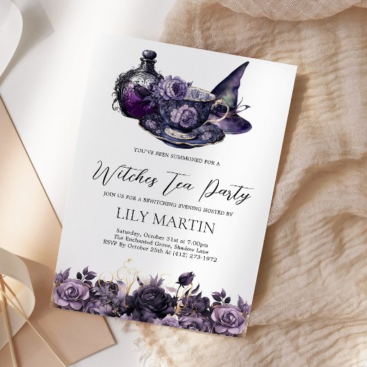 Halloween Witches Tea Party Kaart
