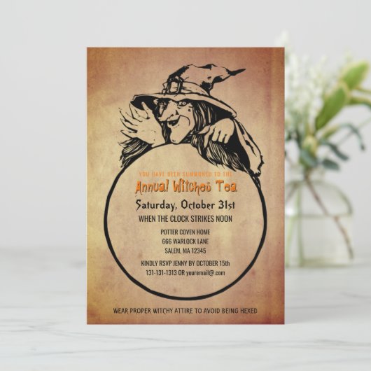 Halloween Witches Tea Party  Kijk Kaart (Staand voorkant)