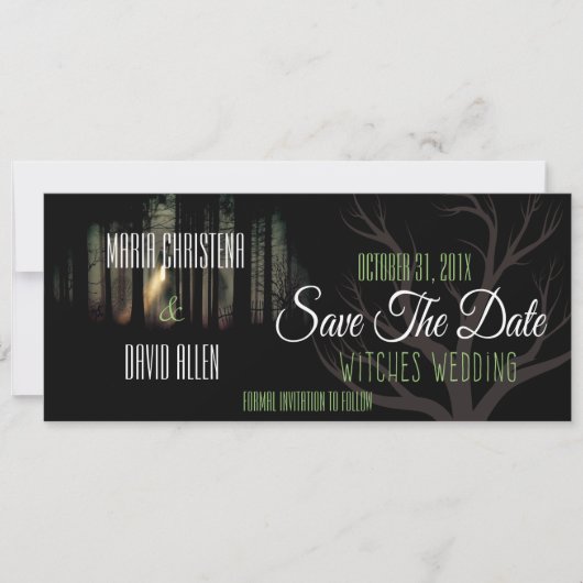 Halloween Witches Wedding Save the Date Card (2) (Voorkant)