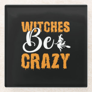Halloween Witches zijn gekke verjaardag Glazen Onderzetter