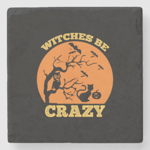 Halloween Witches zijn gekke verjaardag Stenen Onderzetter