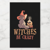 Halloween Witches zijn Wijn Etiket (Enkel label)