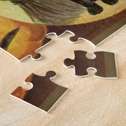  Halloween Witch's Black Cat & Pumpkins Legpuzzel (Zijkant)