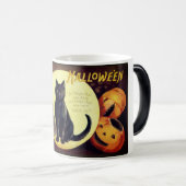  Halloween Witch's Black Cat & Pumpkins Magische Mok (Voorkant rechts)