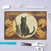  Halloween Witch's Black Cat & Pumpkins Tissuepapier (Craft)
