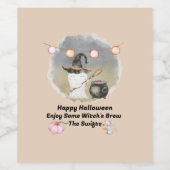 Halloween Witch's Brew Cute Ghost Wine Label Wijn Etiket (Enkel label)
