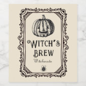 Halloween Witch's Brew Drink Funny Spooky Wine Wijn Etiket (Enkel label)