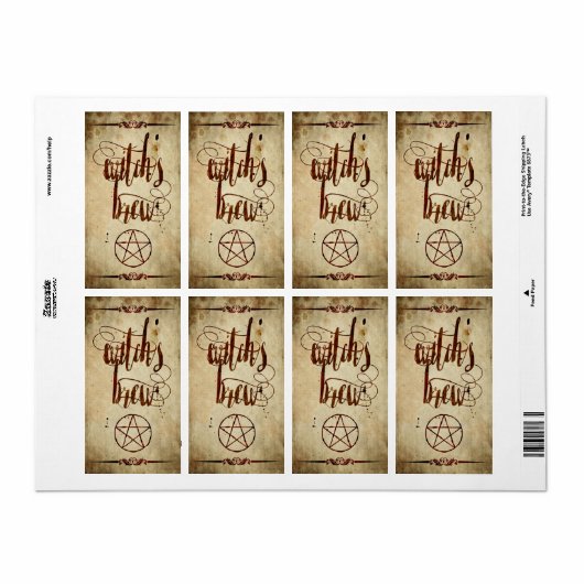  Halloween Witch's Brew Label (Full Sheet)